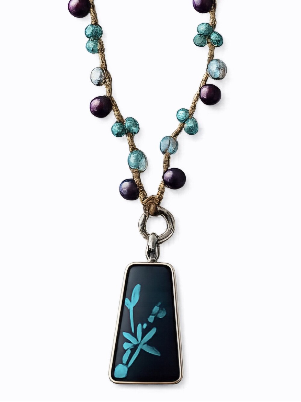 Holly Yashi Pacifica Trapezoid Tropical Beaded Necklace
